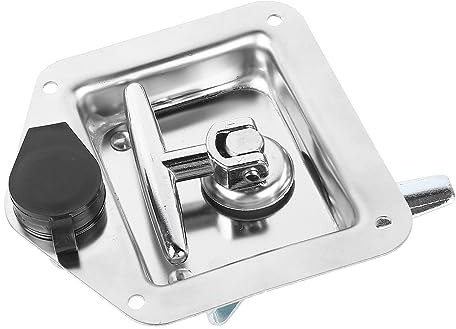 T Shaped Lock, Stainless Steel Folding T Handle Lock for Truck Trailer, Toolbox, Cabinet and Engineering Vehicles, Heavy Duty Security Lock with 2 Keys for Commercial and Residential Use