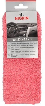 NIGRIN Staubtuch, für Trocken- und Nassreinigung, Hightech-Kompositfasertechnologie absorbiert Schmutz und Staub, waschbar und wiederverwendbar, Coral, 1 Stück