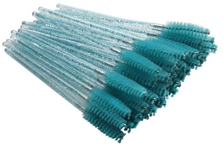 Confezione da 50 pennelli per ciglia, accessori da donna, pinzette per sopracciglia, strumento di rimozione per ciglia e sopracciglia, colore blu e verde scuro