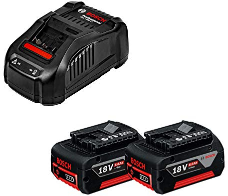 Bosch Professional Ladegerät GAL 1880 CV + 2x GBA 18V 6,0 Ah Akkus