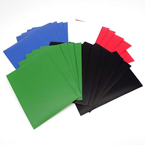 docsmagic.de 5 x 100 Mat Card Sleeves Standard Size 66 x 91 - Black Blue Green Red White - Kartenhüllen - PKM - MTG