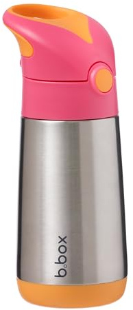 b.box Insulated Drink & Water Bottle |Stainless Steel with Triple Layer Insulation | Keeps Drinks Cold up to 8hrs, Warm up to 6hrs | 350ml/12oz (Strawberry Shake)