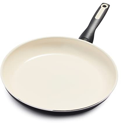 Greenpan Rio Healthy Ceramic Nonstick 12 Frying Pan Skillet, PFAS-Free, Dishwasher Safe, Black