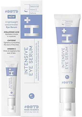 #OOTD Sérum intensif pour les yeux A.M avec acide hyaluronique, caféine et vitamine C, sérum contour des yeux, hydratant et lumineux, 30 g