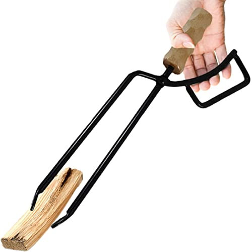 WEITING Pinza per camino, forte capacità portante per legna da ardere, pinza per legna da ardere extra lunga per camino, falò all'aperto, focolare