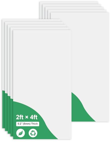 Gigrwiin Smooth White Drop Ceiling Tile 2ft x 4ft, Ceiling Panel 24 x 48in – Waterproof, Washable and Fire-Rated - to Prevent Breakage-Cover 80 Sq. Ft-Package of 10 Tiles