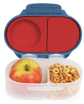 b.box Snackslåda | Mini Bento matlåda med 2 läckagesäkra fack | Perfekt för småbarn, barnlunch och snacks | Passar en hel bit frukt | BPA-fri