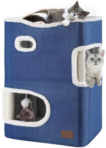 YITAHOME Katzenhaus Indoor, Katzenbett für Indoor-Katzen, Katzentonne, Katzenhöhle, Kratzbaum Klein, Katzenmöbel, Katzenbett Höhle, katzenhöhlen, Katzenbetten (Blau)