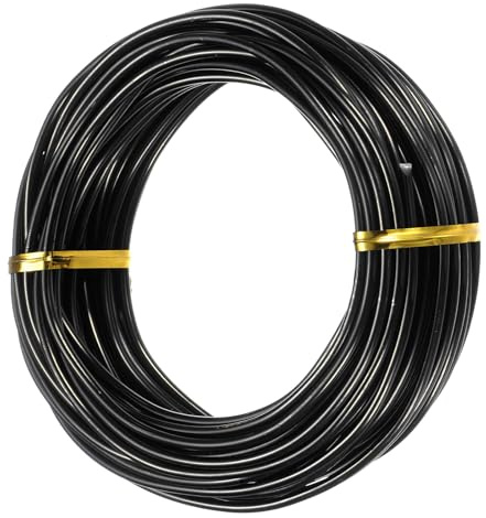 M METERXITY 2.5mm Bonsai Training Wire, 32.8 Feet Total Anodized Aluminum Bonsai Wires for Bonsai Tree Shaping/Branches Fixing/Trunk Holding/DIY Crafting [Black]