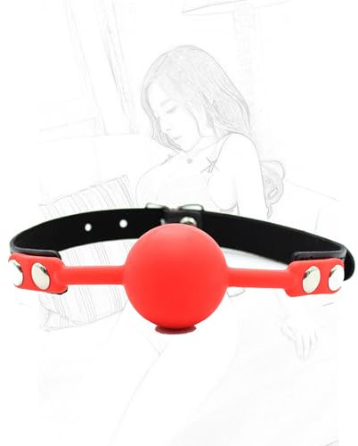 Bavaglio in silicone Fetish Gag per bocca Bavaglio per bocca regolabile Bavaglio per bocca Bavaglio per flirt Flirt Gag Ball Bondage Divaricatore per giochi di ruolo seducenti Bondage(Rot)