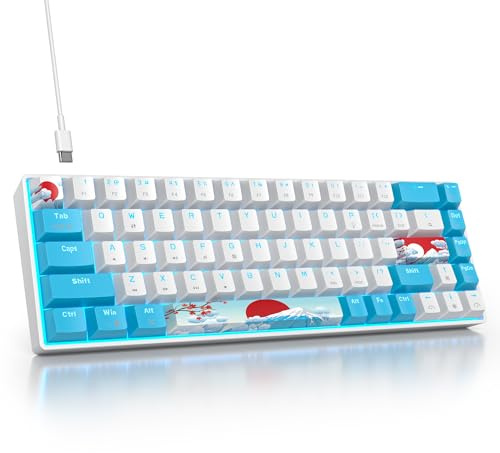 SbocKeeb Teclado Mecánico 60%，American QWERTY Layout 68 Teclas Teclado Gaming Retroiluminado RGB, Cableado PBT Keycaps, Compatible con PS5/PS4/Xbox