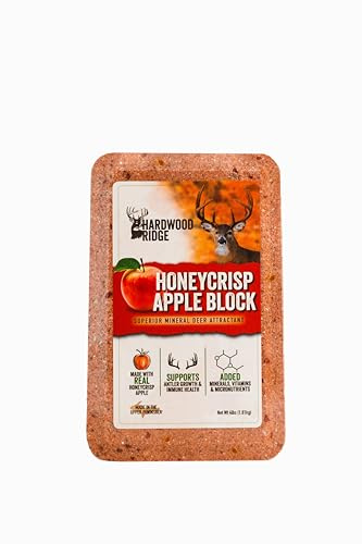 Blocco di sale di cervo, realizzato con vera mela Honeycroccante, attrattivo di lunga durata, mangime naturale con minerali essenziali per la crescita delle corna e la salute della mandria, 1,8 kg