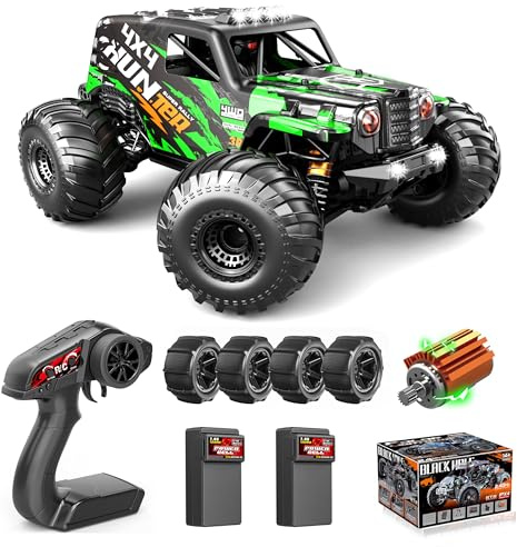 Womaqu Macchina Telecomandata Professionale 1:14 per Adulti e Ragazzo 1:14 4WD RC Auto Fuoristrada ad Alta Velocità 40+ KM/H, con 2 Batterie Ricaricabili 7.4V 1300mAh, 2 set di pneumatici