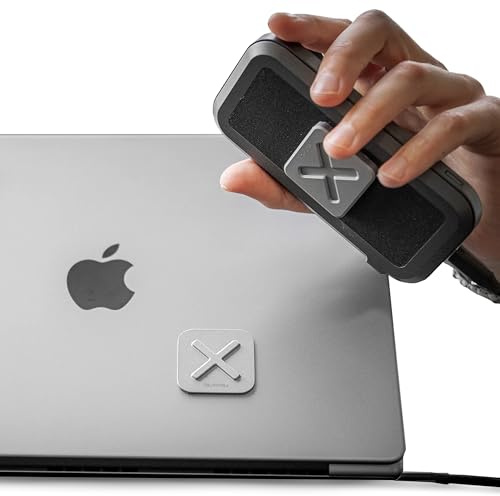 DELTAHUB HoldX magnetiskt fäste – universell telefon och extern enhetshållare för bärbara datorer, skrivbord | starkt magnetiskt stativ för SSD:er och mobil enhet (silver)