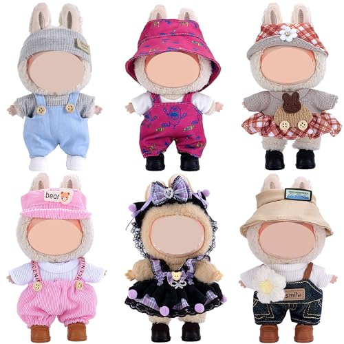 Total 6 Sets 17cm Dolls Clothes Outfits and Accessories Include Various Style Dress and Outfits (Doll and Shoes Not Included)