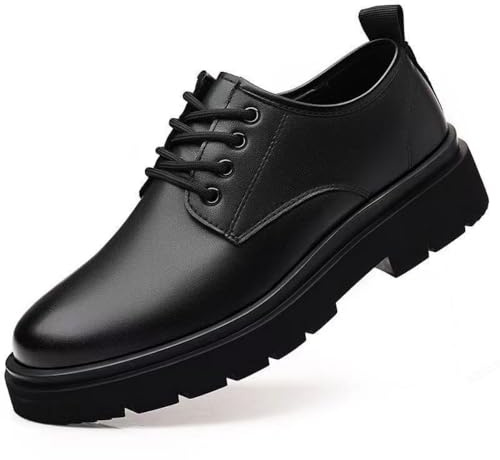Hixingo Chaussures Cuir Homme Chaussure Homme Ville Classique et Antidérapantes Brogues Derby Confortables Formelles Habillées Business pour Costume Mariage (8608#Noir,40)