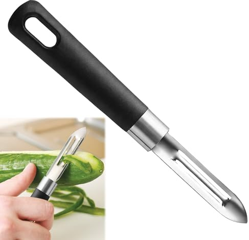 Lot de 2 éplucheurs d'asperges en acier inoxydable de qualité supérieure - Double lame - Éplucheur de légumes - Parfait pour les pommes de terre, les carottes, les concombres, les pommes et les poires