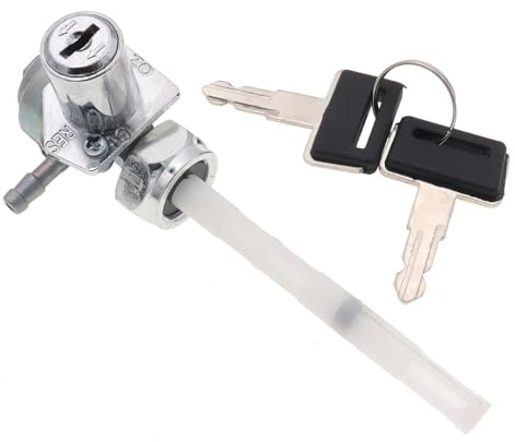 ISJRJF Rubinetto Benzina Moto Adatto per CG CBT XF, valvola di intercettazione, Rubinetto della Pompa, Rubinetto di Scarico con Chiave di Blocco antifurto