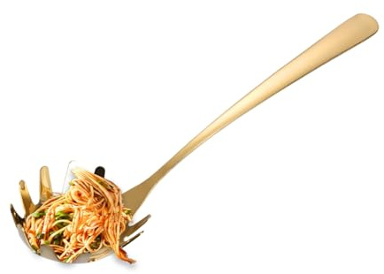 Cucchiaio per spaghetti - Cucchiaio per pasta 26x6,5 cm, ampiamente applicato | Utensile da cucina con forchetta in acciaio inossidabile con tocco umanizzato, server per pasta per cucinare mescolando