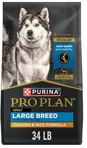 Purina Pro Plan Joint Health for Dogs, Large Breed Dog Food Dry, Shredded Blend Chicken & Rice Formula - 34 lb. Bag