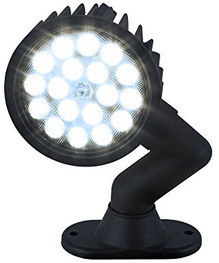 Buyers Products 1492145 Ultra Bright LED Flood Light, 12V, Articulating Mount, 5 Round, 18 LEDs, for Trucks, ATVs, UTVs, Rotating Flood/Spot Light with Pedestal Mount, 4500 Lumens, IP67 Rated