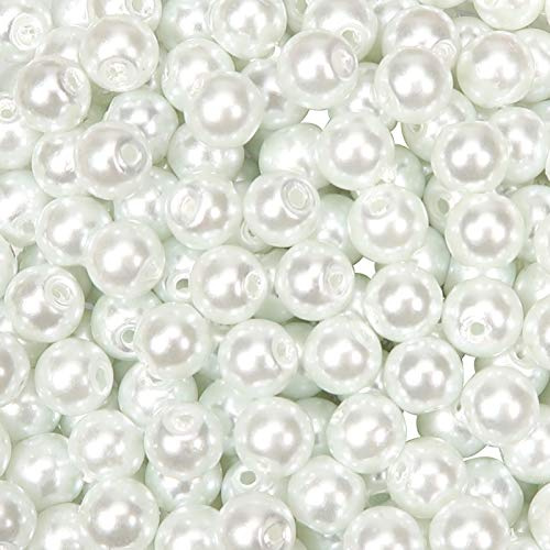 TOAOB 500 Piezas Cuentas de Vidrio de 8 mm Perlas de Imitación Redondas Blanco Abalorios de Cristal para DIY Pulseras Collares Bisutería y Fabricación de Joyas Abalorios Accesorios