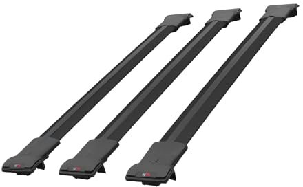 RE&AR Tuning Kompatibel mit Volkswagen T5 Transporter 2003-2015 Fly Model Relingträger Dachträger Auto Gepäckträger Schwarz Aluminium 3 Stangen