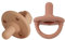 Schnuller 2er-Pack, Baby Soft Silicone Schnuller Für Babys von 0+ Monaten (Muted+Apricot)