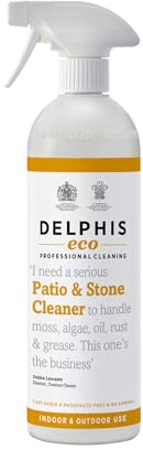 Delphis Eco Patio & Stone Cleaner 700ml Spray | Indoor & Outdoor | Eco Friendly Patio Cleaner | Removes deep stains, moss, algae, grease, soot, limescale, rust & more