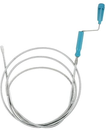Furet Déboucheur avec Manivelle, RISVOWO Débouchage Canalisation Professionnel, Sonde de Debouchage, Réutilisable Deboucheur WC, Furet Canalisation pour Les Travaux Manuels(3m X 6mm)