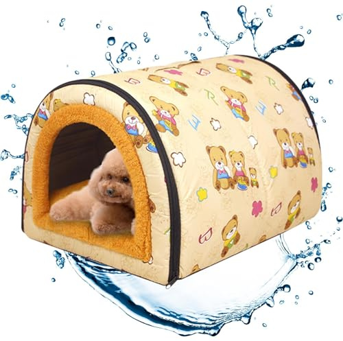 Acogedora Casa Pequeña para Mascotas Perrera Térmica para Mascotas Resistente Al Agua Cama Cerrada para Perros Casa Cerrada para Perros Medianos Y Pequeños