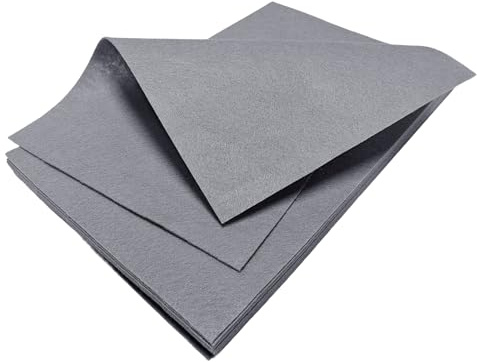 Jtnohx Grey Felt Sheets, Colour Felt Fabric for Crafts, 12 Pcs 1mm Thick 20x30cm Soft Fabric Square for Handicraft DIY and Sewing Projects
