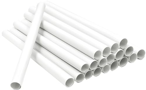 20 PCS Radiator Pipe Covers White Radiator Pipe Covers PVC Plastic Sleeves 15mm x 200mm Thickened Radiator Copper Pipes Collars for Central Heating Clip On Cover