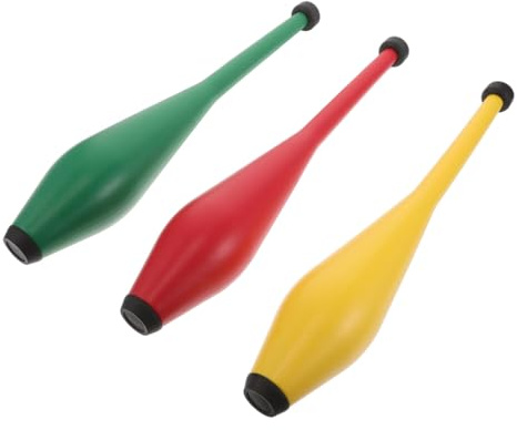 FIXOSHEE 3pcs Lightweight Juggling Sticks for Beginners Safety Plastic Juggling Clubs for Fine Motor Skill Development Coordination Training Stage Performance and Party Props