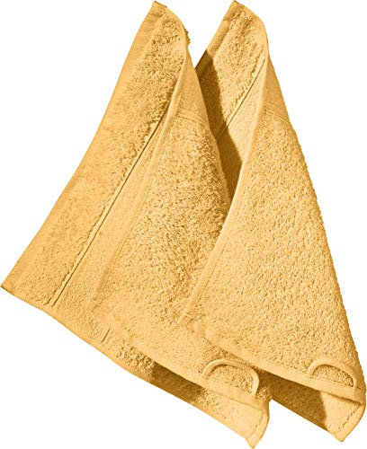Erwin Müller Seiftuch Karlsruhe 2er- Pack 100% Baumwolle gelb Größe 30x30 cm - extrem saugstark, leicht, flauschig weich, hautschmeichelnd (weitere Farben)