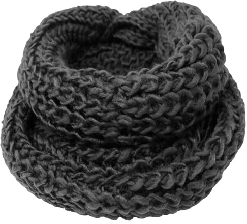 KMystic Thick Knitted Chunky Infinity Loop Scarf Circle Long Winter Scarf (Black)