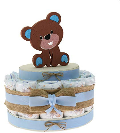Viale Magico Idea Regalo Economico Neonato, Torta Pannolini Nascita o Baby Shower Bimbo (Torta da 15 Pannolini)