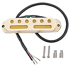 Alnicov Guitar Hot Rails Pickup,Dual Coil 4 Wires Mini Humbucker Neck Pickup for ST Stratocaster Guitar Parts