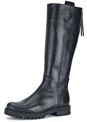 Gabor Femme Bottes, Dame Bottes Classiques,Semelle intérieure Amovible,Bottes en Cuir,Noir (Schwarz),37 EU / 4 UK