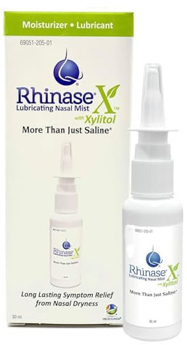 Rhinase X Lubricating Nasal Mist Spray with Xylitol | Long Lasting Symptom Relief from Nasal Dryness | Less Sneezing, Itchiness, Nasal drip and Congestion