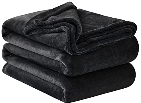 Aisbo Kuscheldecke Flauschig Decke Schwarz - Fleecedecke 230x270 cm Riesige Warme Couchdecke, Kuschlige Wohndecke Weich als Sofaüberwurf Blanket Sofadecke Bett für Winter