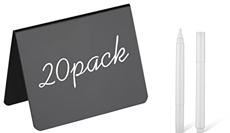20-pack 10 cm x 8 cm mini svarta tavlan skyltar för mat - fest - buffé - bordsskylt svart tavla - bröllop - bageri - liten svart tavla skylt - mini svarta tavlan skyltar för mat