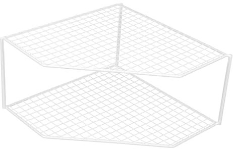 Kichvoe Organizador De Gabinete De Esquina Botellero De Jarabe Organizador De Armario De 2 Estante De Almacenamiento De Despensa Sartén Condimento Mueble De Baño Hierro Forjado