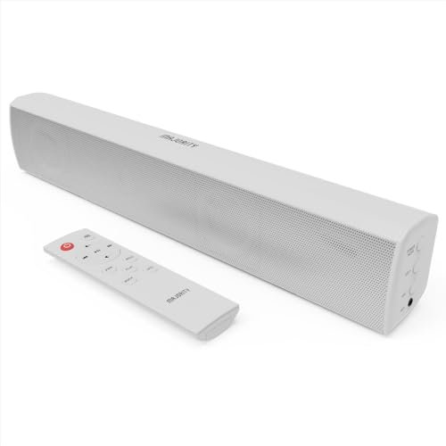 MAJORITY Bowfell | Bluetooth Sound Bar for TV | 50 Watt 2.0 Stereo Speaker Soundbar | Optical, RCA, USB, MP3 & AUX Input | 38cm | Custom EQ Settings & Remote Control (White)