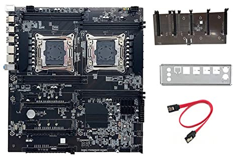 FUWIND X99 Mining Motherboard Dual CPU ALEO Mining Motherboard + Kabel + Baffle LGA2011 V3/V4 8XDDR4 Slot PCIE 16X 8XSATA3.0 Unterstützt 5 GPU Miner