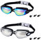 Schwimmbrille für Herren und Damen, 2 Stück Schwimmbrillen für Erwachsene, Anti-Beschlag Schwimmbrille, UV-Schutz Schwimmbrille, Blendschutz, Profi Taucherbrille mit Verstellbarem Gurt, Auslaufsiche