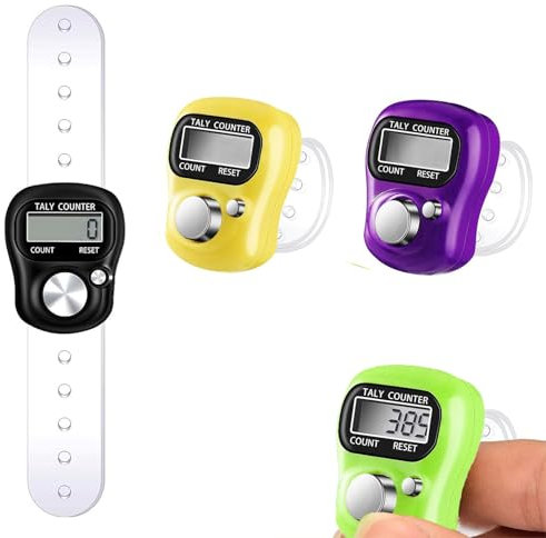 Fingerzähler,Elektronische LED-Fingerzähler,Elektronischer Fingerzähler Reihenzähler,Finger Counter,Mechanischer Handzähler,Rundenzähler Digital,Mini Handzähler, Elektronische 5 Digit LED-Display.