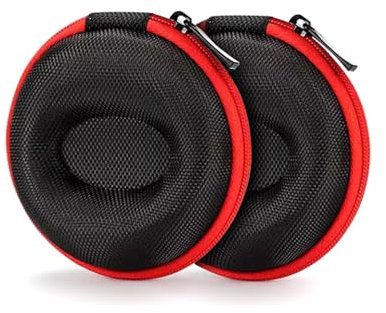 Ldirect 2 Pack Watch Travel Cases Single Watch Storage Boxes with Zipper for Most Smart Watches and Wristwatches up to 50mm (Red)