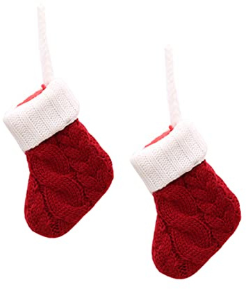 OKUMEYR Knitted Stocking Cutlery Set Christmas Silverware Holders Fork Spoon Socks
