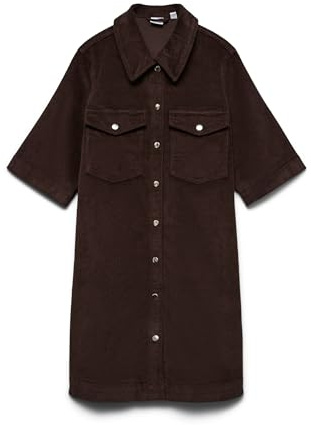 VERO MODA Vmfenja Noos Robe Courte en Velours côtelé 2/4, Gâteau au Chocolat, M